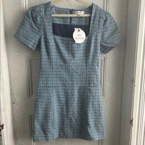 NWT Lost + Wander Textured Blue Mini Dress size small
